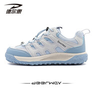 德?tīng)柣輵?hù)外登山鞋女款2025秋季防滑透氣運動(dòng)休閑鞋復古老爹鞋 藍色 35