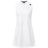 迪桑特（DESCENTE）高爾夫FIELD 系列品牌logo標志針織純色無(wú)袖連衣裙 情侶款 白色 M
