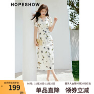 紅袖鹽系輕熟連衣裙夏季2025新款女裝收腰顯瘦V領(lǐng)高端精致碎花長(cháng)裙 米底花611 M