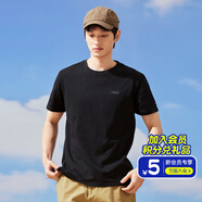 拓路者（Pioneer Camp）男士短袖t恤純棉圓領(lǐng)寬松上衣夏季新款純色商務(wù)休閑男裝中青年 黑色 L