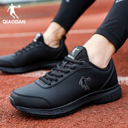 男鞋跑步鞋黑色官方男士休閑鞋子2025新款防水皮面運動(dòng)鞋 黑色皮面 39 39