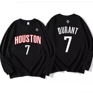 C2潮朝火箭球衣籃球運動(dòng)男士長(cháng)袖t恤美式休閑秋衣衣服男款打底衫 黑色 M