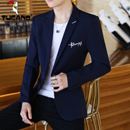 啄木鳥(niǎo)（TUCANO）西服外套男士休閑韓版單西春秋冬季加絨加厚修身單件上衣小西裝 713藏青色 M 適合85-105斤