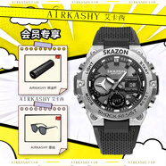 想之購新款風(fēng)車(chē)會(huì )轉【鋼鐵之芯】男士商務(wù)手表夜光防水雙機芯自動(dòng)對時(shí) MYX-G 銀色硅膠帶款【贈送墨鏡+保溫杯】