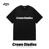 新佐倫26New短袖T恤男新款美式復古重磅280g純棉T恤潮牌短袖情侶款短t 黑色 S