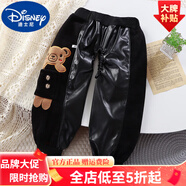 迪士尼（Disney）嬰兒防尿濕皮褲男女孩開(kāi)襠隔尿褲兒童防水罩褲寶寶冬季罩棉褲套 熱售黑色小熊隔尿褲 90 cm（身高80-90）