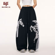 躍馬褲美式覆古運動(dòng)褲女夏薄款跳爵士舞休閑長(cháng)褲 黑色 S S