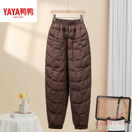 鴨鴨男女同款褲女外穿2025秋冬款時(shí)尚輕薄保暖燈籠束腳休閑保暖褲 咖啡色 XL 【建議115-130斤】