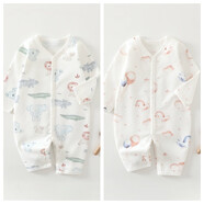 春秋款嬰兒連體衣0-2歲A類(lèi)無(wú)骨100%純棉寶寶哈衣爬服新生兒衣服 動(dòng)物園+粉小鳥(niǎo) 80cm （18-21斤）