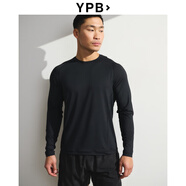 YPB(AF旗下)男裝25秋冬新款美式舒適百搭圓領(lǐng)修身長(cháng)袖T恤118-5404 黑色 S (175/92A)
