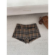 小紅書(shū)同款呢料a字短褲女秋冬加厚2025超火的褲子顯瘦休閑靴褲毛 格子 S S