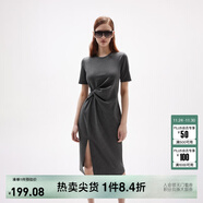 ONLY夏季時(shí)尚休閑長(cháng)款開(kāi)叉收腰顯瘦連衣裙女|124261004 S03 深花灰色 S