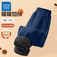 真維斯（Jeanswest）兒童褲子冬季2025新款中大童時(shí)尚衛褲男女童加絨保暖休閑運動(dòng)褲冬 【奧粒絨單條裝】藏藍/J純色 160