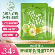 溜溜梅清梅 膳食纖維梅子干 孕婦兒童 解饞健康休閑零食160g/3袋