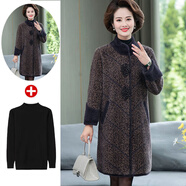 俞兆林媽媽本命年過(guò)年衣服秋冬裝洋氣水絨外套中老年女裝毛呢大衣中長(cháng)款 紫駝(外套+打底衫) 2XL (建議125-135斤)