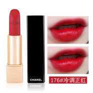 香奈兒（Chanel） 口紅絲絨炫亮魅力啞光持久唇膏七夕情人節禮物送女友老婆禮盒裝 176#冷調正紅