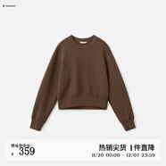 播休閑圓領(lǐng)純色衛衣女25秋季新款寬松短款長(cháng)袖T恤DDS3YD5055 3O20栗殼 XS