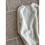 稻煥鹿西軟糯毛茸茸圓領(lǐng)純色羊毛毛衣女冬新款內搭休閑慵懶上衣s 米白 均碼