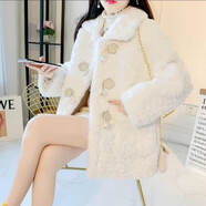 AEMAPE冬季韓版羊羔毛絨外套女寬松2025新款小個(gè)子時(shí)尚顯瘦毛毛上衣保暖 白色 M 99-110斤