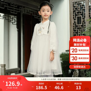 巴拉巴拉童裝女童裙子2024秋裝新中式國風(fēng)甜美寶寶大童連衣裙208324111006