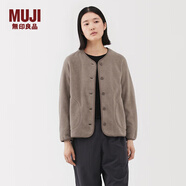 無(wú)印良品（MUJI） 女式 抓絨 開(kāi)衫 外套 外衣 長(cháng)袖 25年冬季 女裝 BB2T4C5A 深咖啡色 M （160/84A）