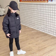 北臉北面專(zhuān)柜同款北家同款兒童服男童女童加厚短款立領(lǐng)中大童面包服潮 黑色 140 cm