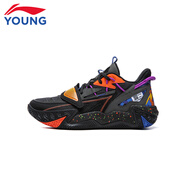 李寧（LI-NING）李寧童鞋男女大童籃球鞋2026新款兒童怒放紅色新年鞋休閑運動(dòng)鞋子 黑色/曜石灰012-1 【商場(chǎng)同款】 35