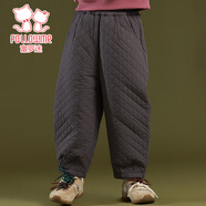 富羅迷菱格燈籠褲冬季女童保暖夾棉休閑長(cháng)褲校園百搭 灰色 165