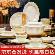以辰景德鎮碗碟家用2025新款高顏值簡(jiǎn)約碗盤(pán)餐具整套碗筷喬遷之喜禮物