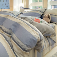 雅鹿家紡簡(jiǎn)約磨毛純棉四件套100全棉床上用品冬季加厚床單被套宿舍4 喬南LTT 1.8m 床單款 四件套(被套2x2.3)