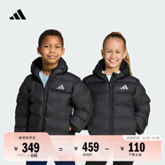 adidas男女小童拒水防風(fēng)保暖休閑連帽棉服秋冬新款阿迪達斯輕運動(dòng)   黑色   122