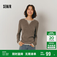 森馬（Semir）森馬毛衣女短款假兩件含羊毛針織衫24冬新款保暖內搭109724107015