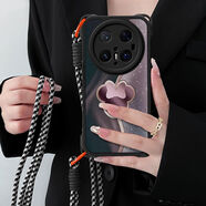 華為mate70Pro手機殼mate60掛繩mate50斜跨mate40E女30新款 華為Mate70 古董白-鎏金白米妮[短手繩]