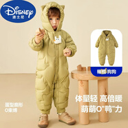 迪士尼（Disney）特價(jià)品牌嬰兒羽絨服連體衣寶寶冬裝2025新款男童外出爬服女童哈衣 【好貨甄選】橄欖綠 /A類(lèi)白鴨絨 均碼 100 充絨量：96.6g