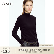 AMII女裝2025秋季簡(jiǎn)潔通勤基礎款百搭半高領(lǐng)修身毛衣女顯瘦長(cháng) 黑色 XL