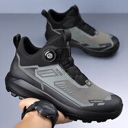 西域駱駝品牌徒步鞋男鞋2025冬季透氣旋轉扣休閑鞋戶(hù)外運動(dòng)輕裝登山鞋子男 綠色【高幫款】 41 【標準皮鞋碼】