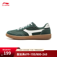 李寧云川2丨休閑鞋板鞋男子新款低幫舒適經(jīng)典休閑鞋AGCV337 暗黑綠-7 43