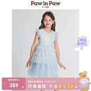 PawinPaw卡通小熊童裝25年春夏新款女童網(wǎng)紗連衣裙浪漫公主裙