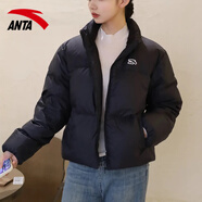 安踏（ANTA）速暖羽絨服女冬季保暖外套立領(lǐng)休閑上衣旗艦運動(dòng)服 基礎黑 M /165