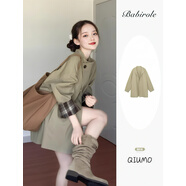 ONEDEW國際品牌卡其色風(fēng)衣外套女2025秋季新款立領(lǐng)中長(cháng)款小個(gè)子高級感大 淺卡其色[高品質(zhì)包郵] S 均碼