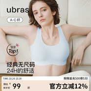 ubras虞書(shū)欣同款無(wú)尺碼女士?jì)纫聼o(wú)痕隱形無(wú)鋼圈文胸罩純凈藍 小底圍