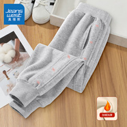 真維斯女童冬季褲子兒童2025新款秋冬裝休閑衛褲童裝女大童寬松運動(dòng)褲冬 【加絨款】灰/J長(cháng)蝴蝶結K 160