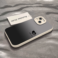 蘋(píng)果【原裝品質(zhì)】適用蘋(píng)果16promax手機殼iphone15pro硅膠14/13新 黑漸變黑色愛(ài)心-白色 iPhone 6s Plus
