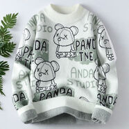 森馬（Semir）撞色秋冬新款男士加厚毛衣修身時(shí)尚毛線(xiàn)衣針織衫洋氣百搭潮流上衣 6622米白色 6622米白色 2XL 135-150