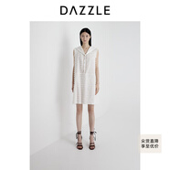 DAZZLE 地素連衣裙2025年夏季新款白色休閑橫條連衣裙 白色 S