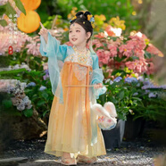 芳透嫦娥仙子服裝兒童 古裝2025新款兒童公主古風(fēng)超仙連衣裙中國唐裝 【月圓圓】送披帛 100