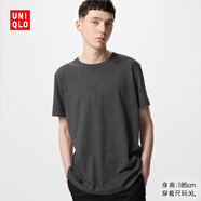 優(yōu)衣庫男裝女裝情侶百變T快干圓領(lǐng)T恤短袖素色T恤打底衫475358 475358/08深灰色 XS