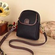 【歐若風(fēng)】雙層手機包戶(hù)外出行質(zhì)感單肩包時(shí)尚百搭簡(jiǎn)約高級感包包 黑色