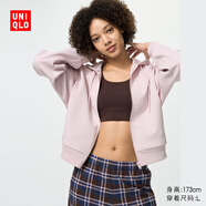 優(yōu)衣庫女裝快干休閑拉鏈連帽外套長(cháng)袖運動(dòng)衛衣開(kāi)衫479603 11 粉紅色 S /155/80A