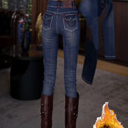 大碼2025秋季高腰彈力提臀小腳牛仔褲女胖mm顯瘦顯腿長(cháng)九分鉛筆褲 藍戴紫云（加絨瘦腿） L  【108-120斤】